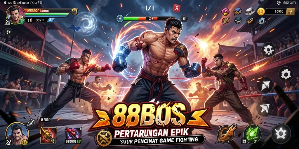 Screenshot utama 88BOS menampilkan aksi bertarung yang mendebarkan.