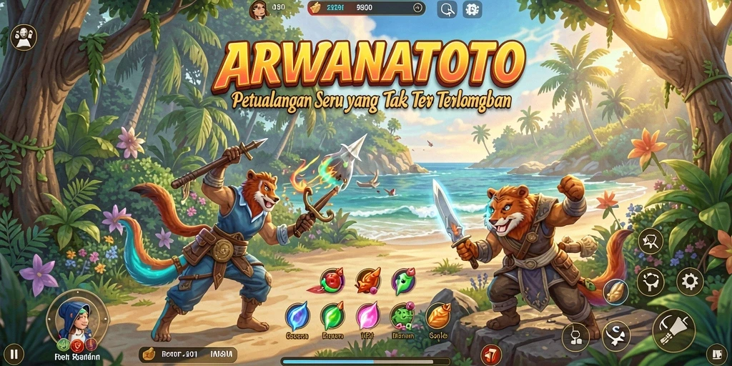 Tampilan seru gameplay ARWANATOTO dalam petualangan mendebarkan.