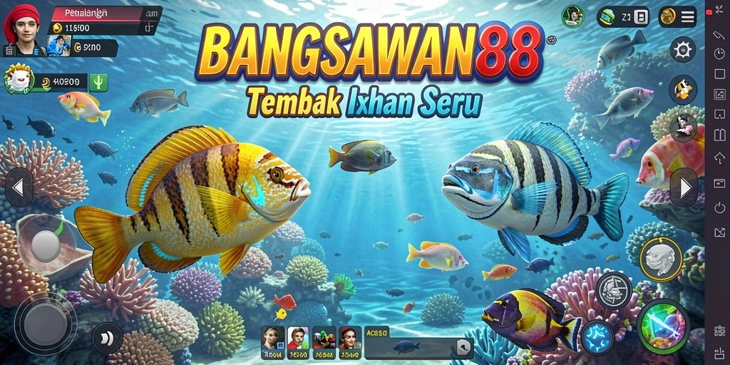 Tampilan gameplay BANGSAWAN88 dengan aksi tembak ikan yang seru.