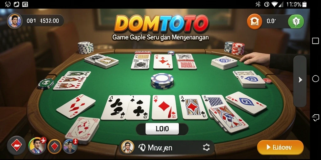 Screenshot gameplay DOMTOTO menampilkan persaingan seru dalam permainan Gaple.