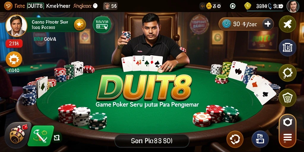 Tampilan screenshot gameplay poker yang seru dan kompetitif.