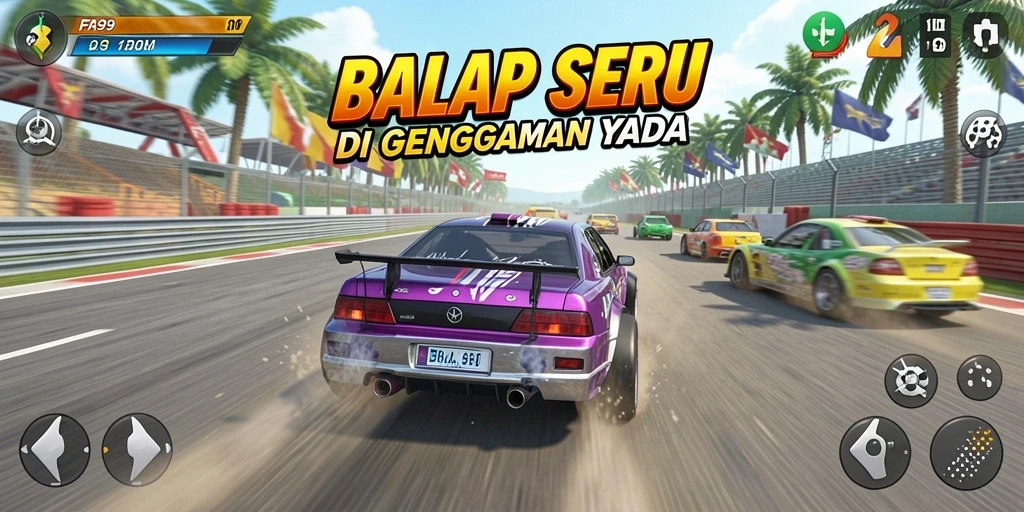 Tampak gameplay seru dari balap mobil di FA99.