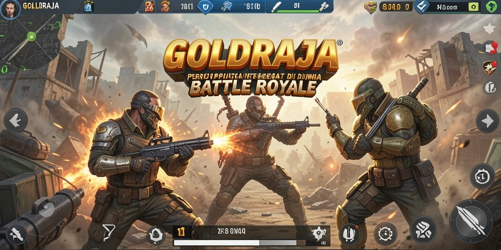 Gameplay seru di <strong>GOLDRAJA</strong> dengan aksi pertempuran mendebarkan.