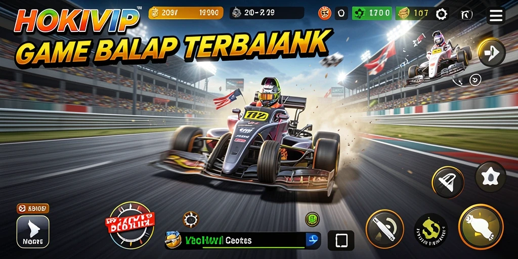Tampilan gameplay HOKIVIP yang menegangkan dalam balapan.