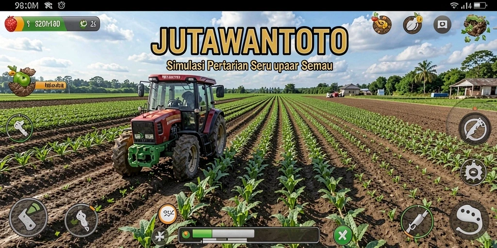 Screenshot gameplay JUTAWANTOTO yang menunjukkan aktivitas bertani yang menyenangkan.
