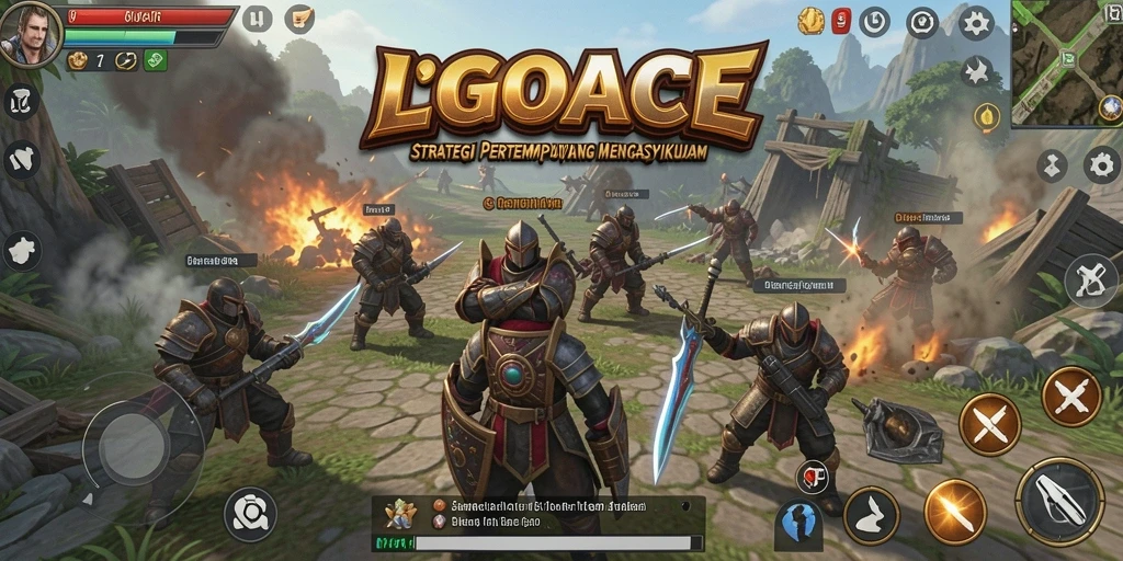 Tampilan gameplay LGOACE yang menampilkan pertempuran strategi yang intens.