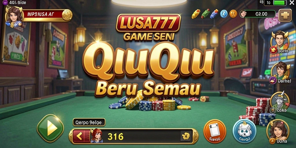 Screenshot gameplay LUSA777 yang penuh aksi QiuQiu.
