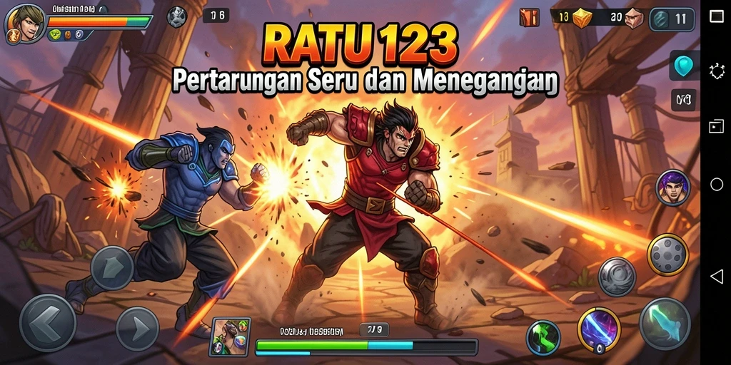 Tangkapan layar menunjukkan momen pertarungan intens dalam RATU123.