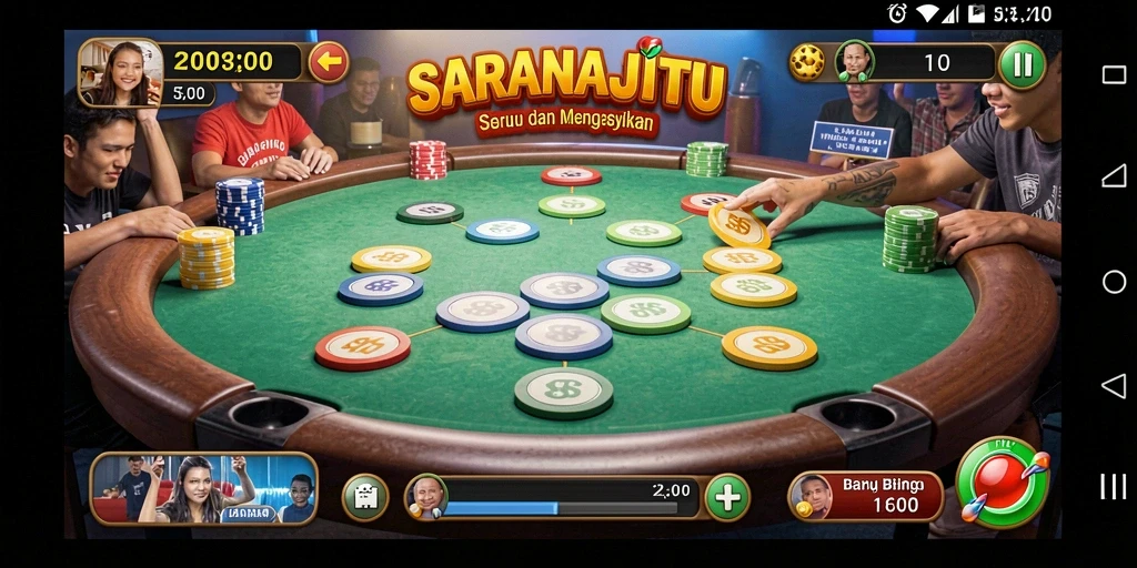 Screenshot SARANAJITU menampilkan keseruan permainan Bingo.