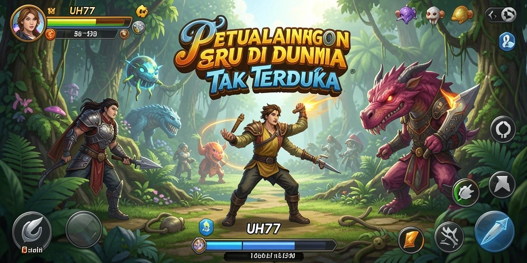 Tampilan gameplay UH77 yang penuh aksi dan petualangan.