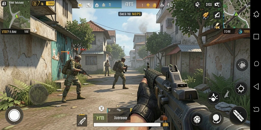 Tampilan menarik dari gameplay seru dalam YYRR saat pertempuran berlangsung.